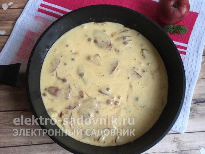 залить тестом