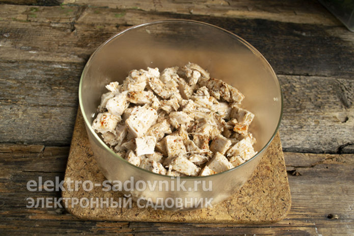 мясо порезать мелко