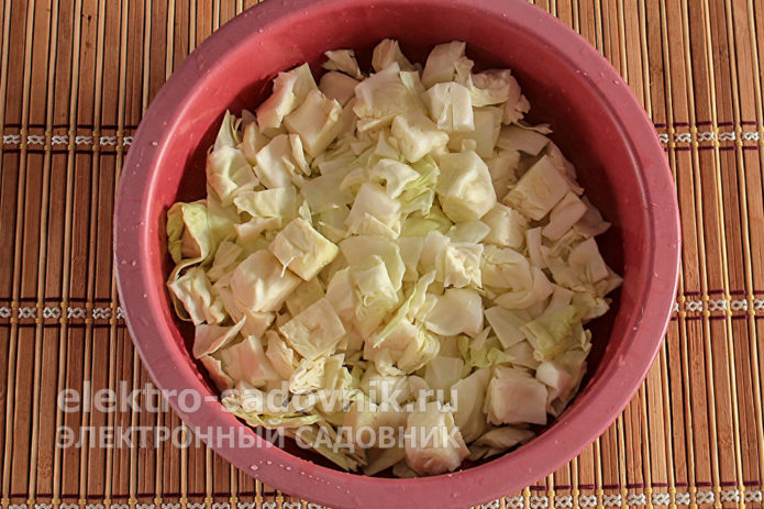капусту нарезать кусочками